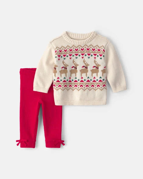 Conjunto tejido de renito navideño