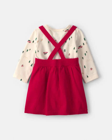 Conjunto de vestido y suéter manga larga