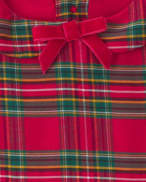 Vestido de manga corta a cuadros